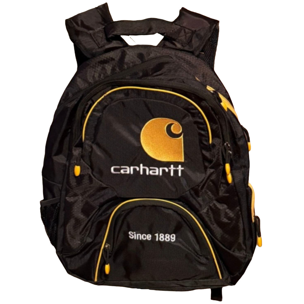 Carhartt Foundry Pro Backpack Blk Gold Embroidery Rain Defender Laptop Bag NWOT